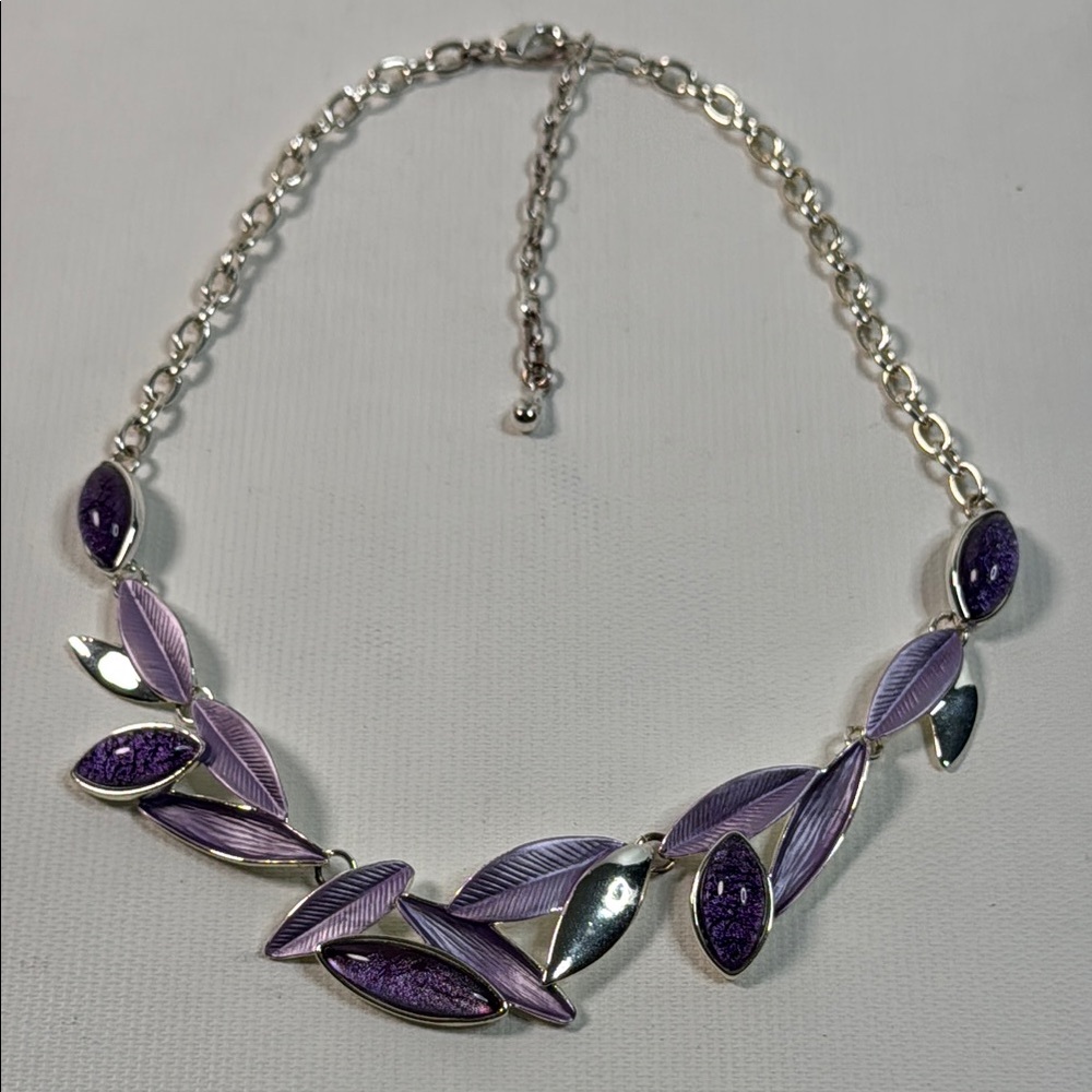 Chunky Lilac Botanical Statement Necklace